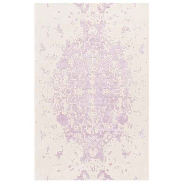 Fifth Avenue 5 ft. x 8 ft. Lavander/Ivory Splash Medallion Area Rug