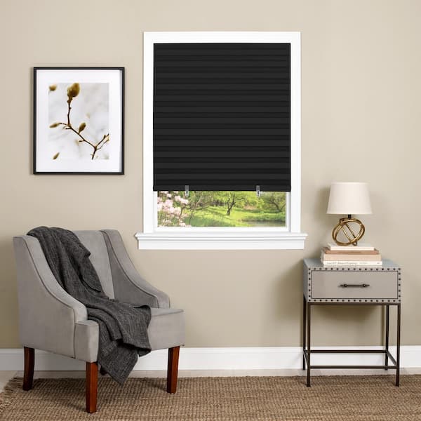Window Blackout Roller Shades Self-adhesive Curtains Pleated Wide Blade Home Set 