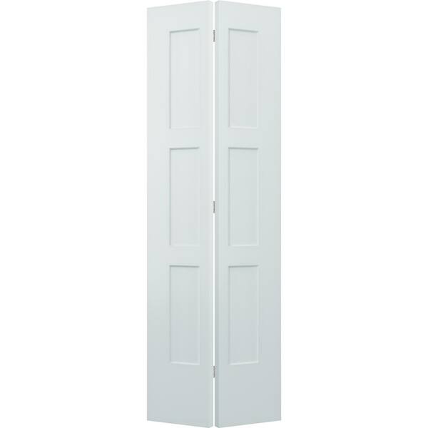 JELD-WEN 24 in. x 80 in. Birkdale Light Gray Paint Smooth Hollow Core Molded Composite Interior Closet Bi-fold Door