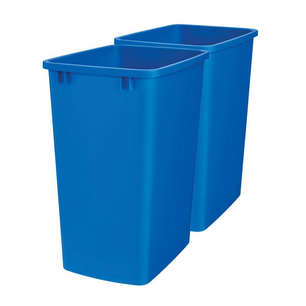 Polymer Replacement 35 Quart Trash Bin, Blue, 2 Pack price history on PriceWatchPro