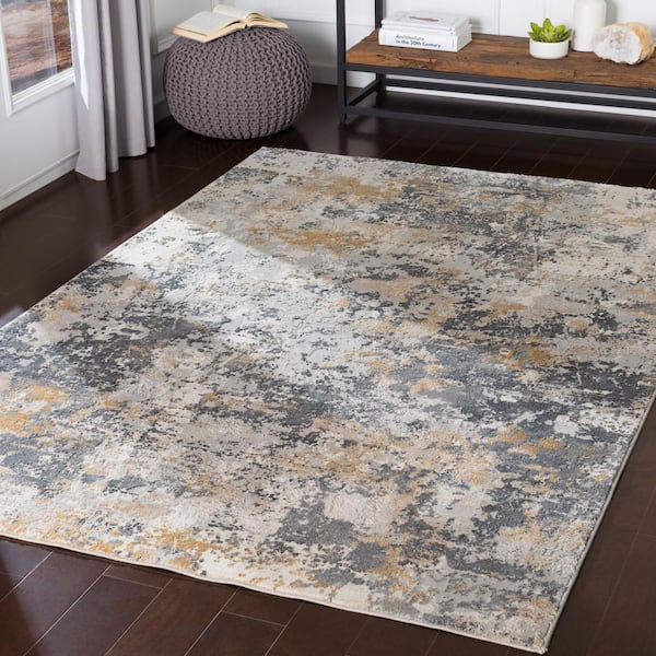 Marquis Charcoal Doormat 3 ft. x 5 ft. Distressed Area Rug