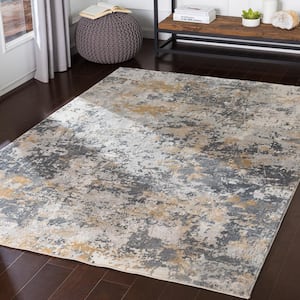 Marquis Charcoal 7 ft. 10 in. x 10 ft. 3 in. Distressed Area Rug