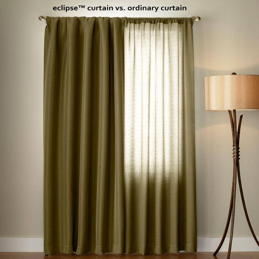 Chocolate Geometric Blackout Polyester Grommet Window Panel
