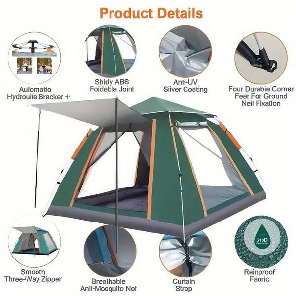 tanapon AOPSPS 7 ft. x 7 ft. Camping Tent Outdoor Foldable