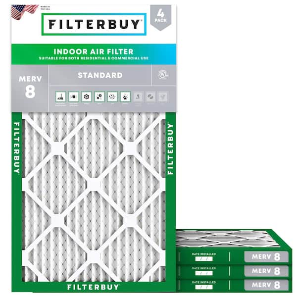 14 in. x 30 in. x 1 in. MERV 8 (FPR 5) Dust Defense Pleated HVAC AC Furnace Air Filters Replacement (4-Pack)