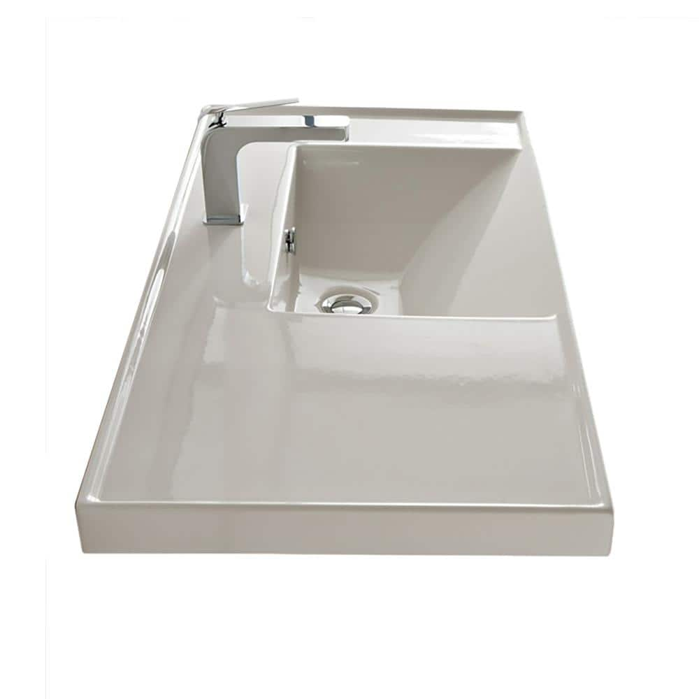 ADA Compliant Wall Mounted Sink, Modern, Rectangular, 36, with Counter Space, ml Scarabeo 3008 by Nameeks