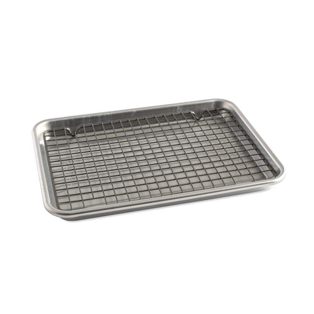 Nordic Ware Extra Large Oven Crisping Baking Tray, with Rack, Silver