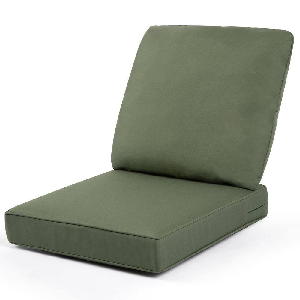 24 in. x 24 in. Deep Green Olefin Replacement Outdoor Seat Cushion Perfect 