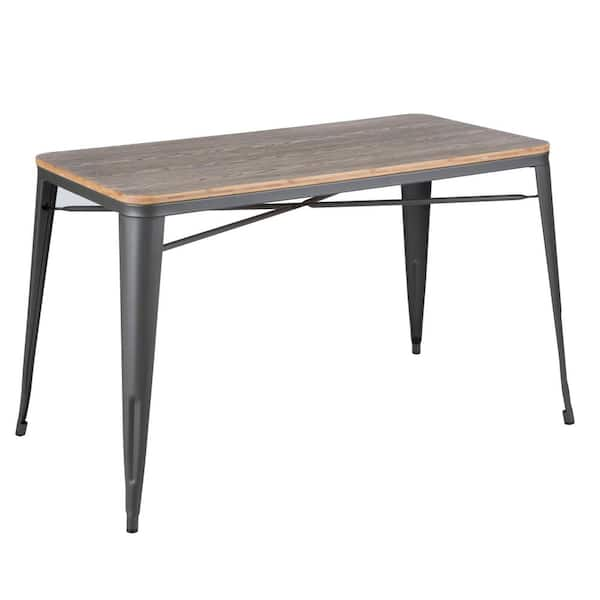 Lumisource Oregon Grey and Brown Utility Table