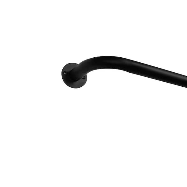 Holden 52 in. - 72 in. Adjustable 1 in. Wrap Around Curtain Rod Kit in Matte Black