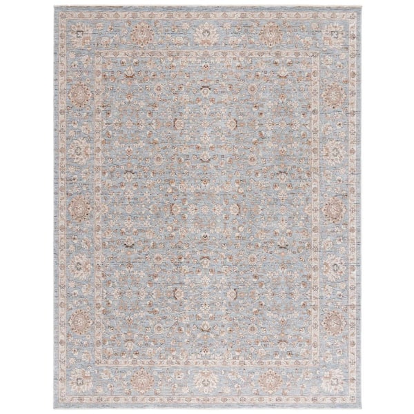 SAFAVIEH Harlow Ivory Gray/Sage 8 ft. x 10 ft. Traditional Floral Area Rug