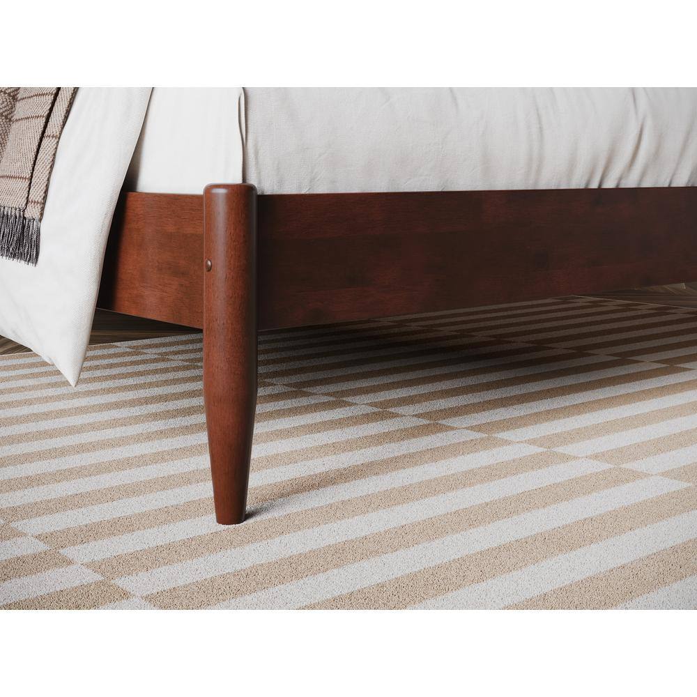 Pasadena Walnut Twin XL Solid Wood Platform Bed with Slats