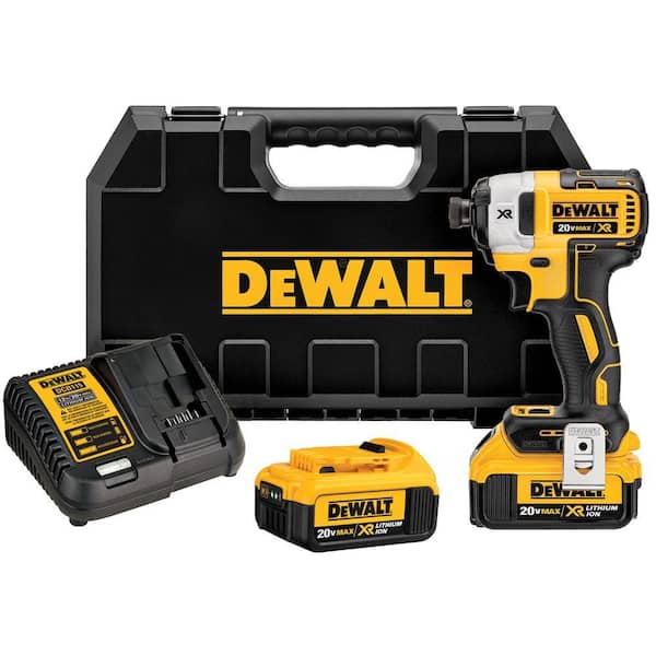 DEWALT Kit 4 Outils XR 18V Brushless + 3 Batteries 5Ah + 1