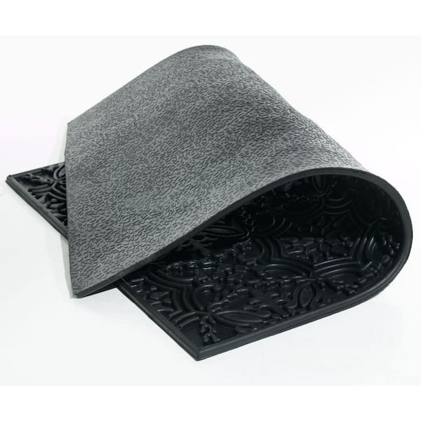 24 in. x 16 in. Black Rubber Outdoor Door Mat