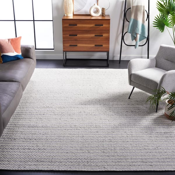 SAFAVIEH Marbella Light Grey Ivory 8 ft. X 10 ft. Border Striped Area Rug  MRB207G-8 - The Home Depot