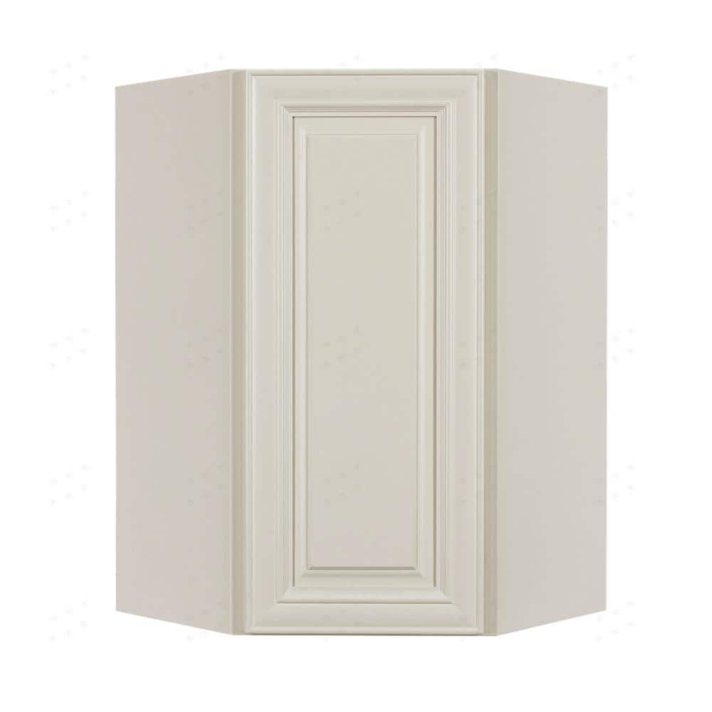 Princeton Assembled 24 in. x 36 in. x 15 in. Wall Diagonal Corner Cabinet with 1-Door 2-Shelves in Off-White price history on PriceWatchPro