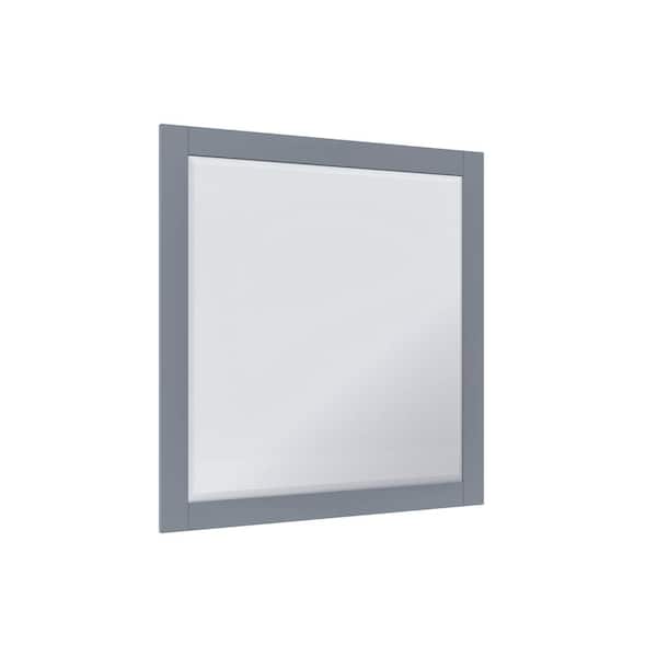HOMEVY STUDIO Galsaky 34 in. W x 32 in. H Rectangular Framed Surface-Mount Bathroom Vanity Mirror in Charcoal Gray