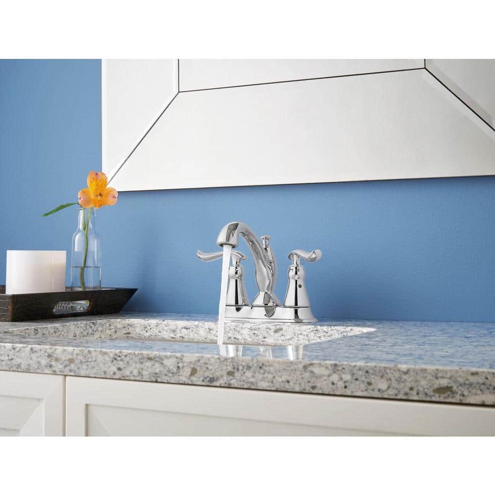 Chrome 2-Handle Centerset Bathroom Faucet with Drain Assembly