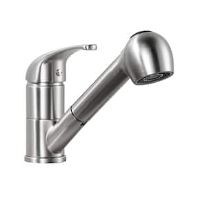 Single-Handle Pull-Out Sprayer Kitchen Faucet in Brushed Nickel