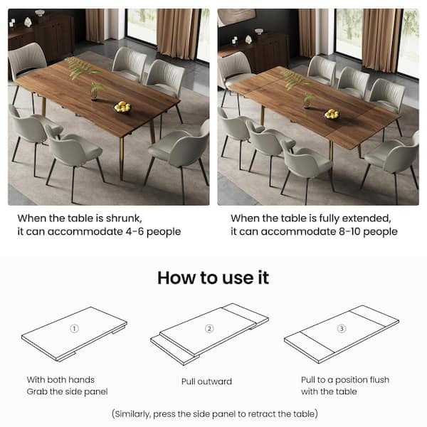 THE RIGHT PATH Walnut Wood Grain Wood 35.4 W. 4-Legs Dining Table