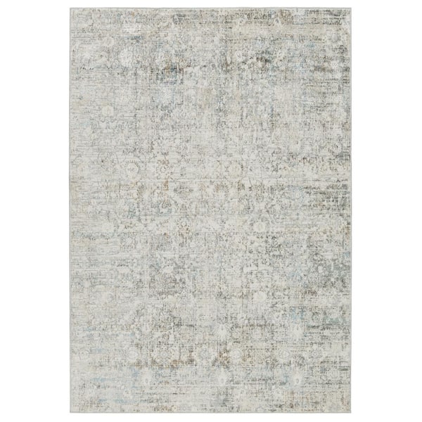 VIBE BY JAIPUR LIVING Kenrick Gray/Light Blue 9 ft. 10 in. x 14 ft. Floral Rectangle Area Rug
