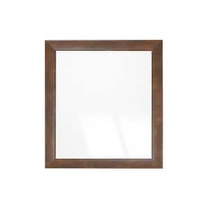 Contemporary Mocha Walnut Brown Wall Mirror 32 in. W x 36 in. H