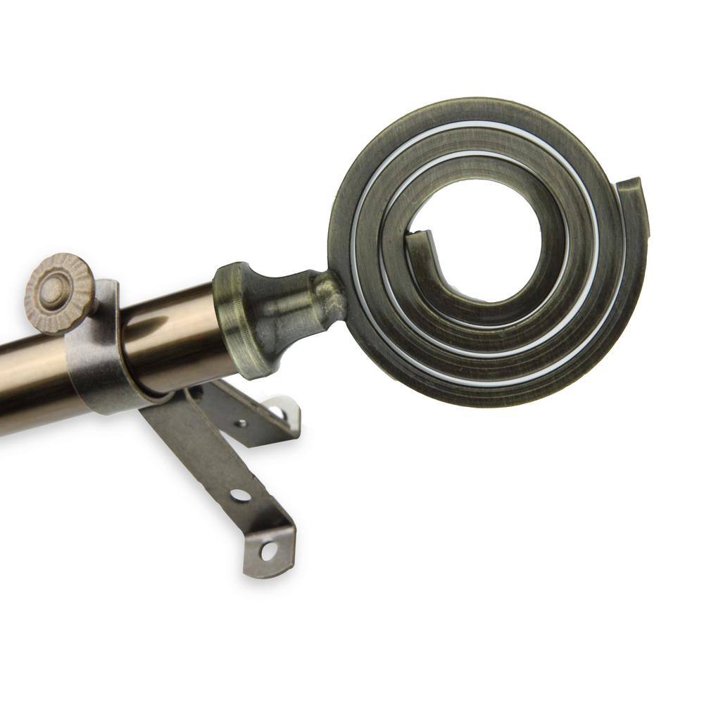 48 in. to 84 in. Adjustable 13/16 in. Michelle Single Curtain Rod in Antiqu