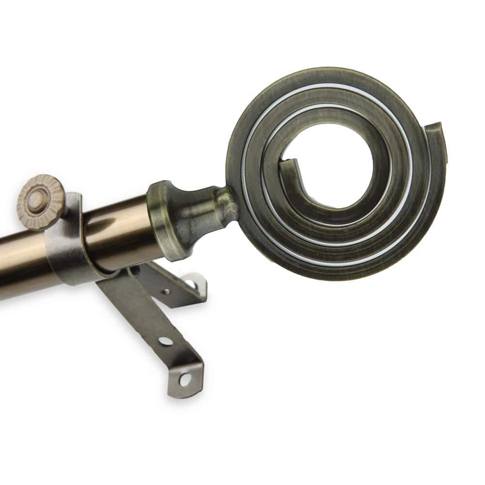 66 in. to 120 in. Adjustable 13/16 in. Michelle Single Curtain Rod in Antiq