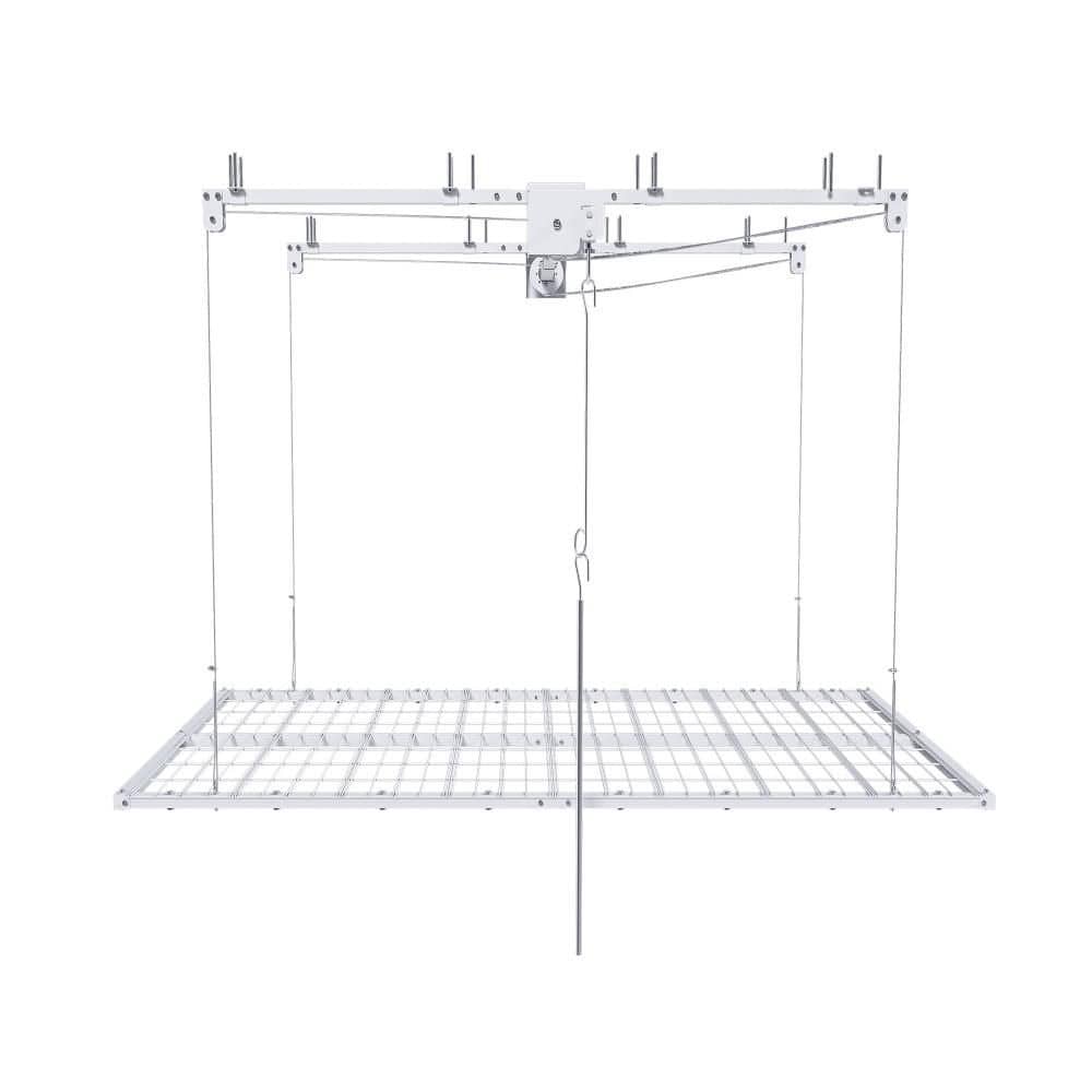 95.98 in. W x 143.7 in. H x 47.24 in. D White Steel Adjustable Height Overhead Garage Storage with Safety Lock price history on PriceWatchPro
