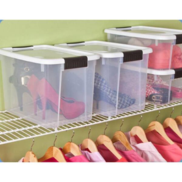 Sterilite 30 Qt Clear Plastic Stackable Storage Bin w/ Grey Latch Lid, 24  Pack, 24pk - City Market