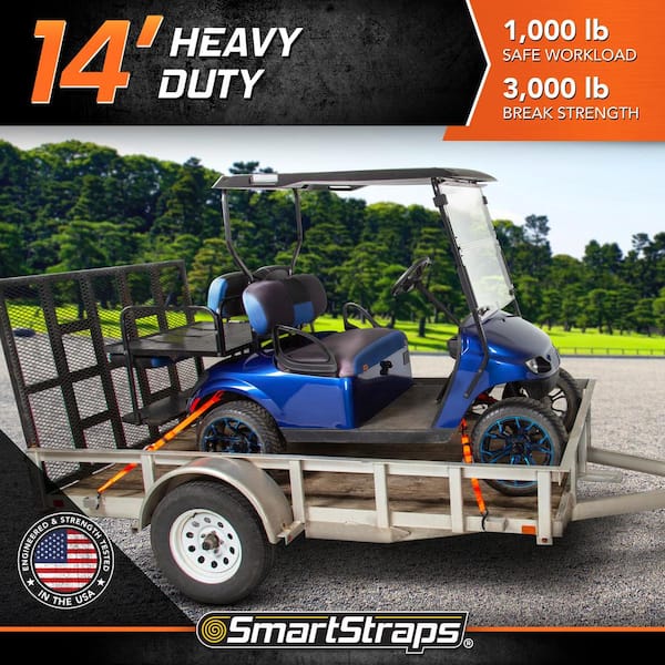 14 ft. Orange CarbonX Ratchet Tie Down Straps with 1,000 lb. Safe Work Load - 4 pack