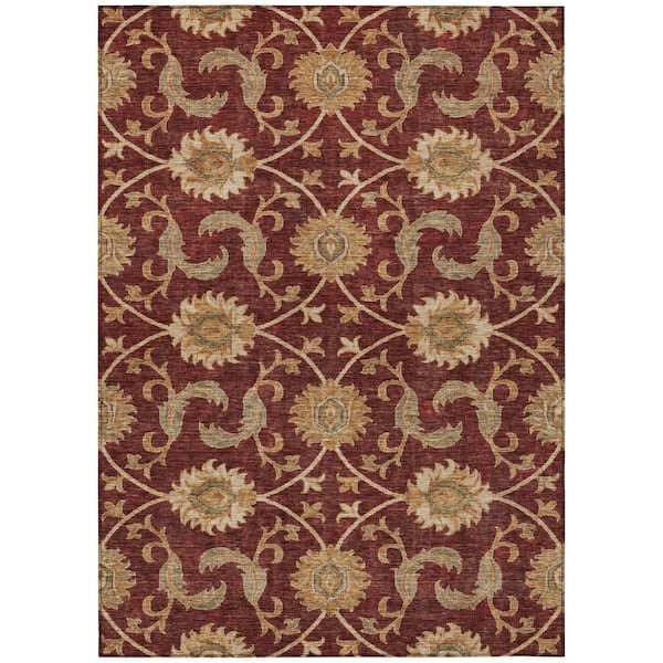 Chantille Machine Washable Indoor/Outdoor Abstract ACN3130 Garnet 9 ft. x 12 ft. Area Rug