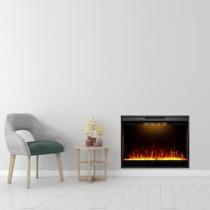 Flame 33 in. Wall-Mounted Automatic Constant Temperature Electric Fireplace Insert