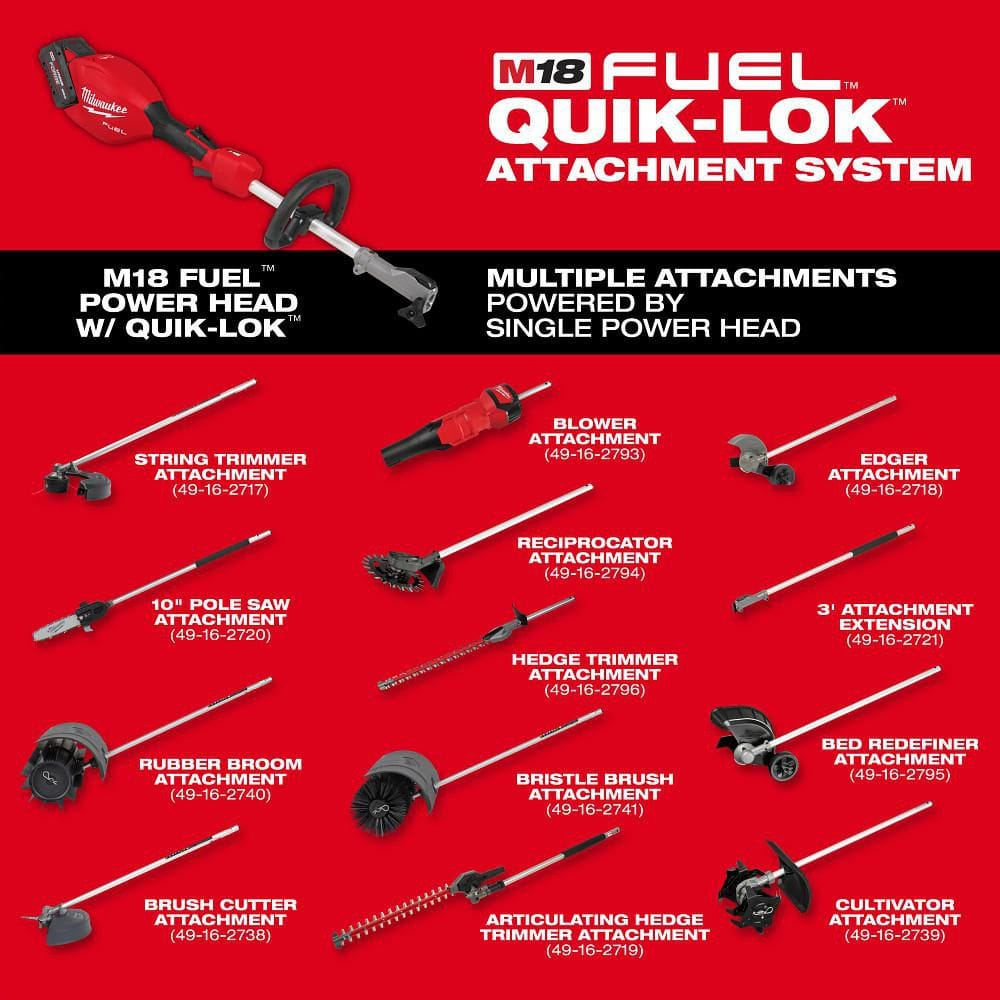 Milwaukee M18 Fuel QUIK-LOK Bristle Brush Attachment 23.5 Inch