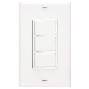 3-Function 15 Amp (20 Amp Total) Fan Control with Single Pole in White