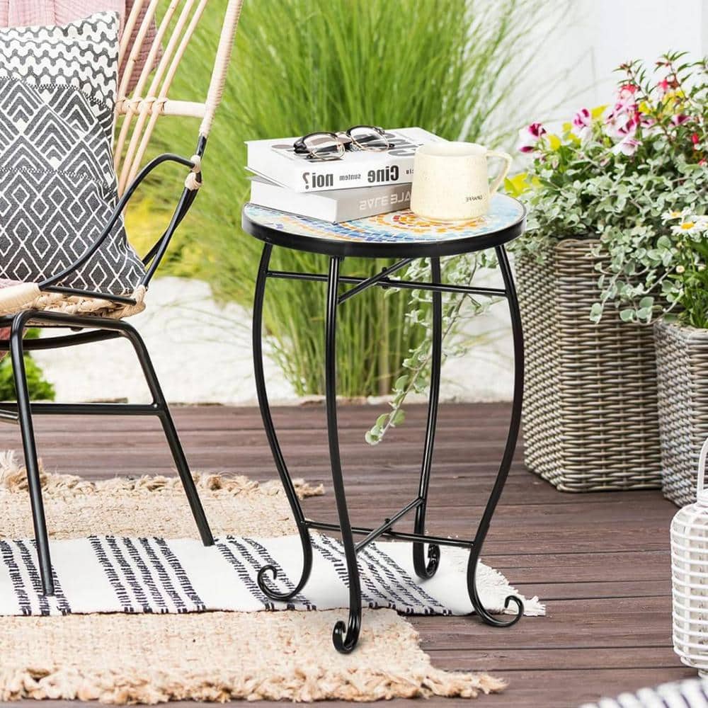 Blue Hawaii Metal Outdoor Side Tables