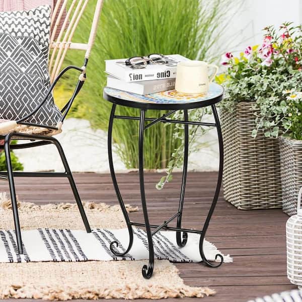 Unbranded Blue Hawaii Metal Outdoor Side Tables