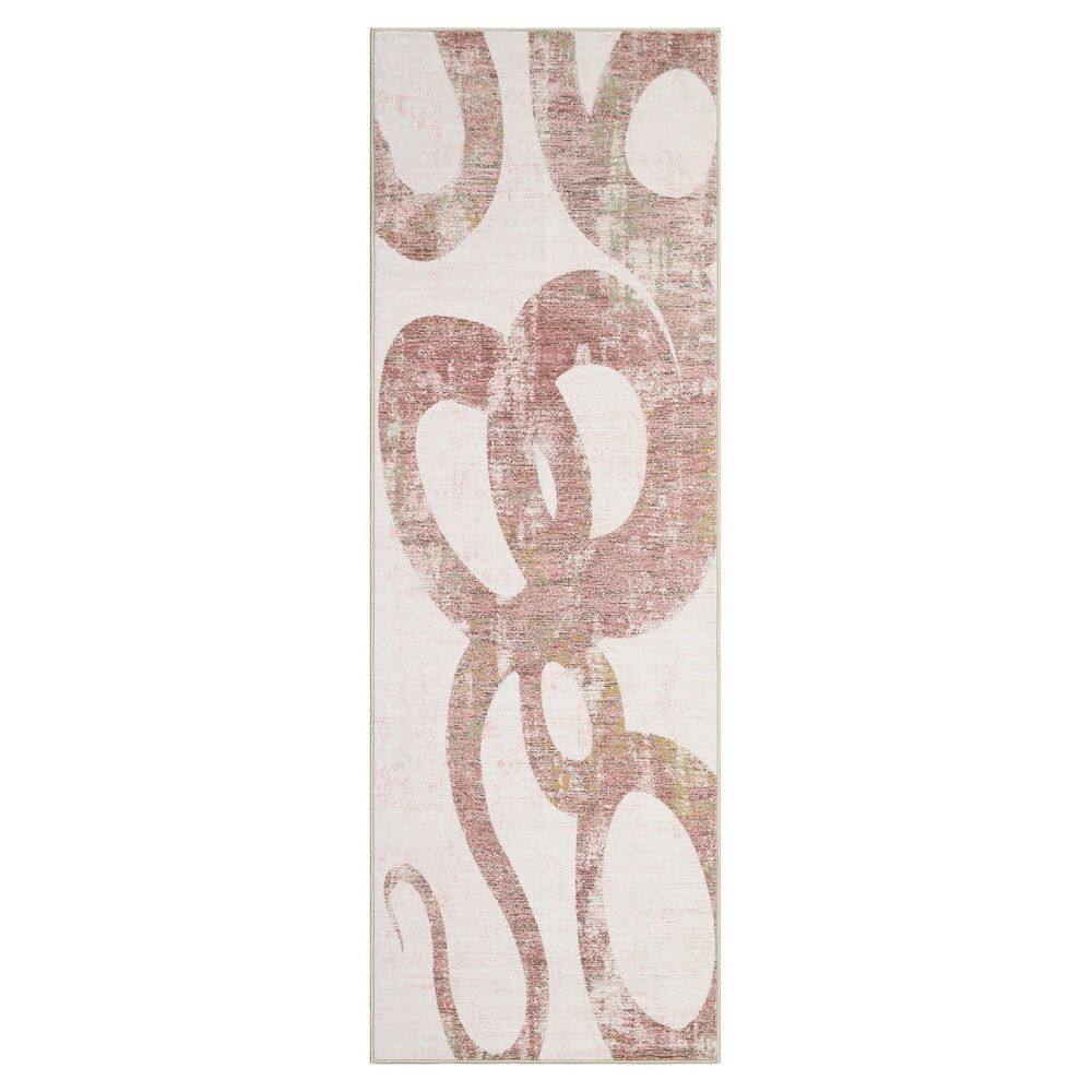 Pink 2 ft. x 6 ft. Ultra Thin Low Pile Foldable Lightweight Snake Print ...