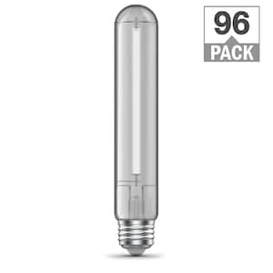 60-Watt Equivalent T10L Dimmable Straight White Filament Clear E26 Vintage LED Light Bulb, Warm White 2100K (96-Pack)
