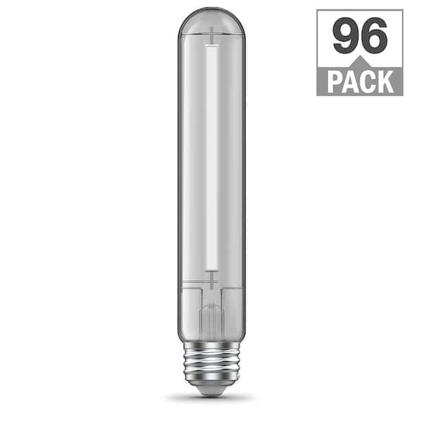 Feit Electric 60-Watt Equivalent T10L Dimmable Straight White Filament Clear E26 Vintage LED Light Bulb, Warm White 2100K (96-Pack)