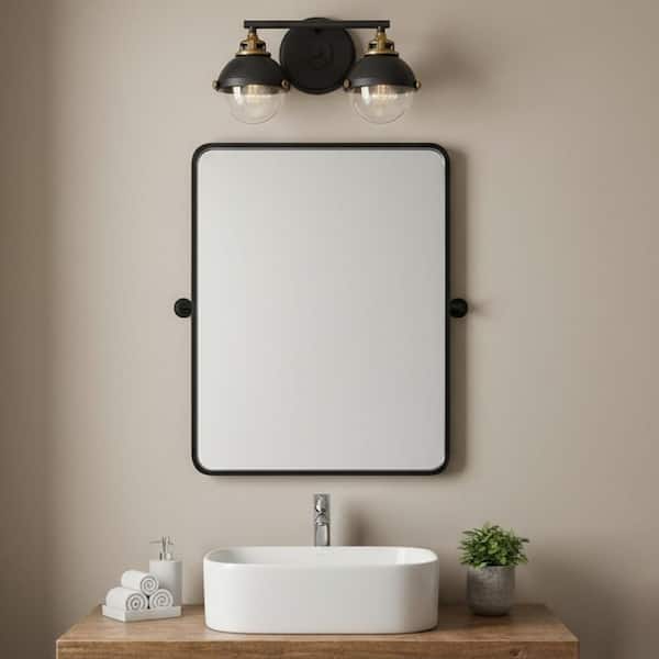 Fletcher 16.0 in. 2-Light Black Vanity Light