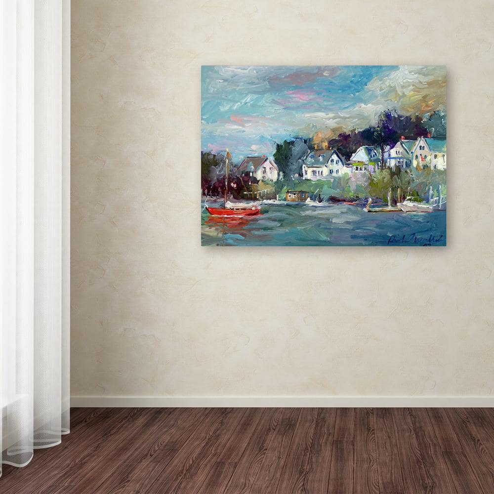 Multicolor Coastal Landscape Print on Canvas for Kids' Rooms