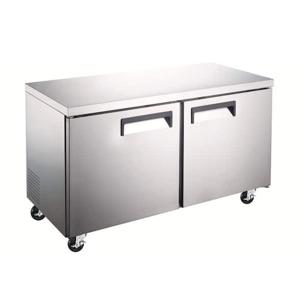 Cooler Depot 48 in. W. 12 cu. ft. NSF Commercial Auto Defrost Upright Undercounter Freezer in Stainless Steel