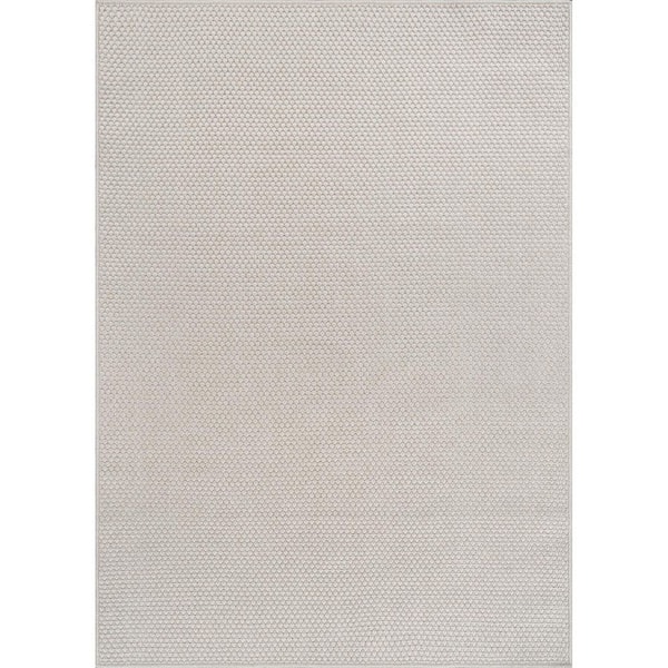 Terra Fiber Easy Jute Bone 6 ft. x 9 ft. Solid Indoor Outdoor Area Rug