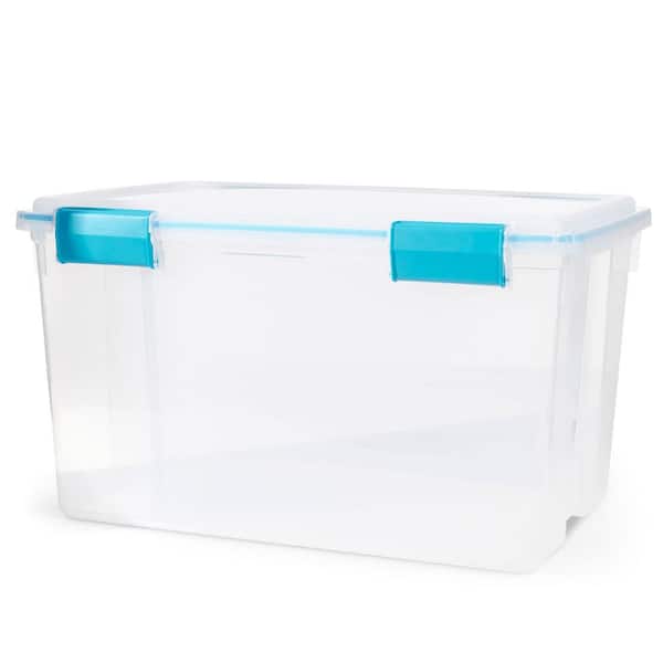 Sterilite 19334304 Clear 32 Quart Gasket Box with Clear Base and Lid (8 Pack)