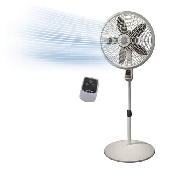 18 in. 3 Speed Pedestal Fan for Home in White with 90° Oscillation, Adjustable Height, 4-Hour Timer and Remote Control