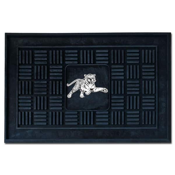 FANMATS NCAA Jackson State University Black 19.5 in. x 31.25 in. Outdoor Vinyl Medallion Door Mat