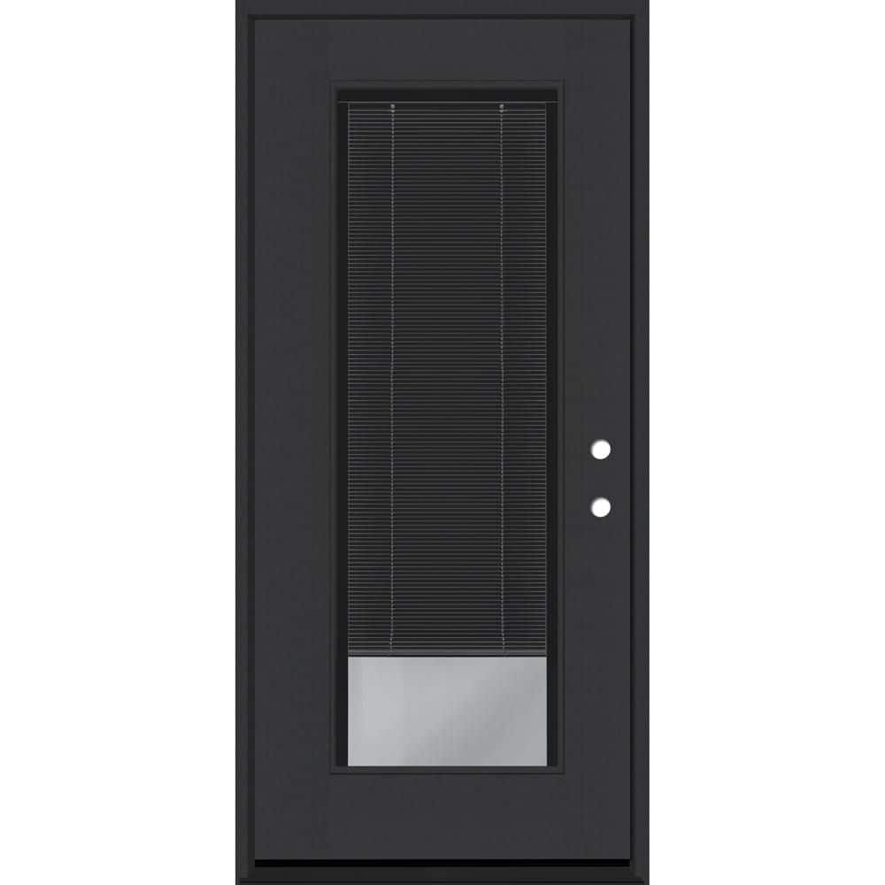 Legacy 30 in. x 80 in. Full Lite Clear Glass Noir Miniblind LHIS Black Finish Fiberglass Prehung Door w/6-9/16 in. Jamb price history on PriceWatchPro