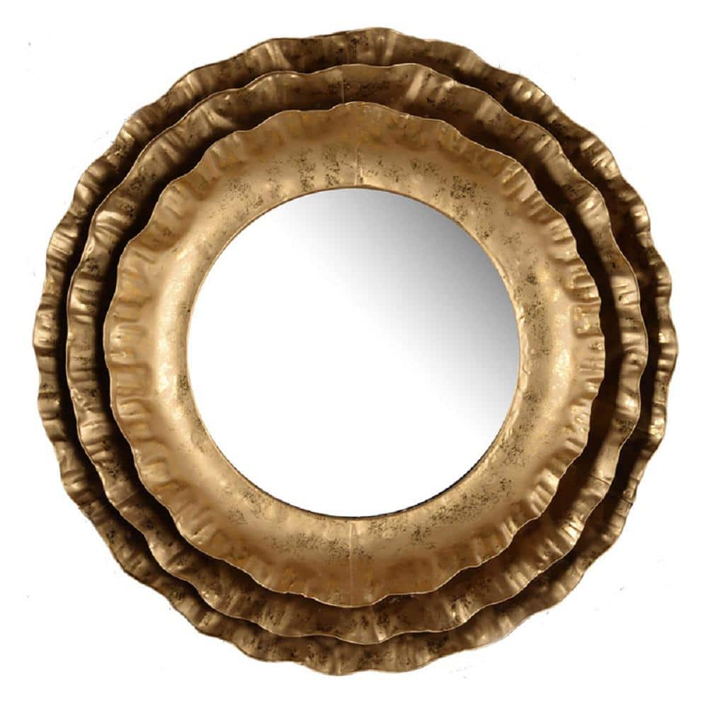 Stunning Design Gold 16.10 in. W x 16.30 in. H Mid-Century Modern Round Iro