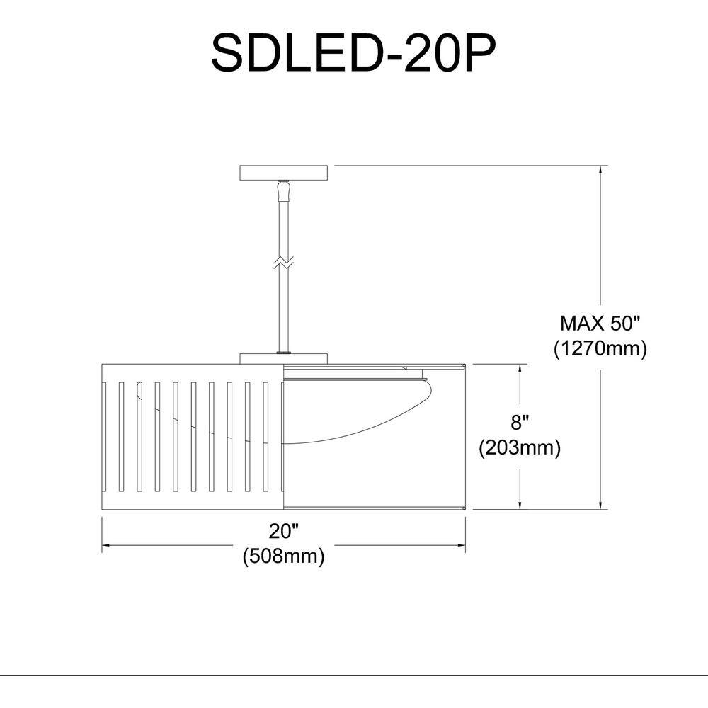 Matte Black 20" LED Drum Pendant Light with White Shade